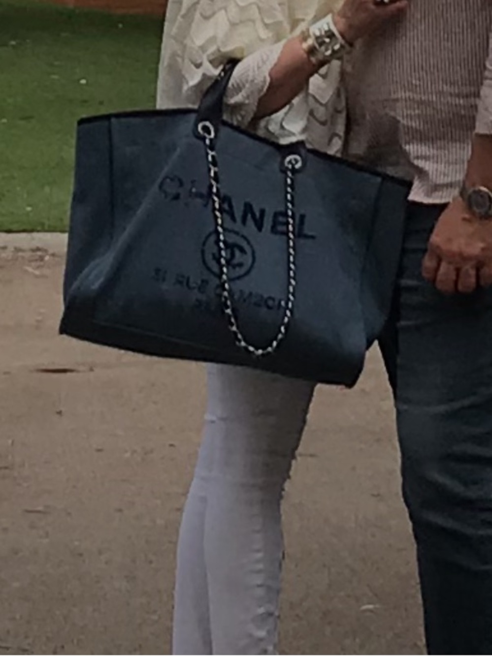 Chanel Blue Sequins canvas tote  Deauville large size - Picture 6 of 17